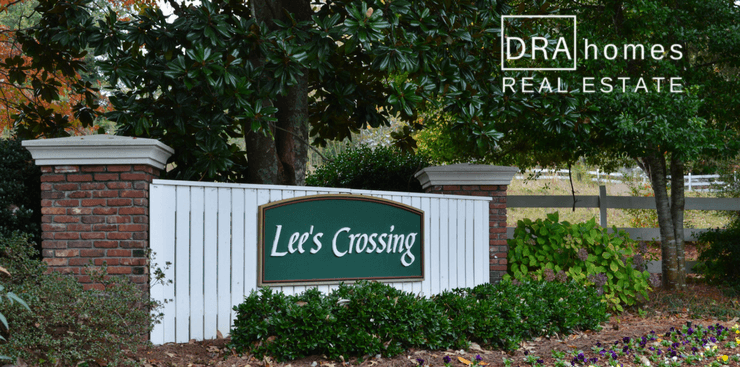 Lees Crossing Entrance Marker | Marietta GA 30064 | DRA Homes Real Estate Watermark