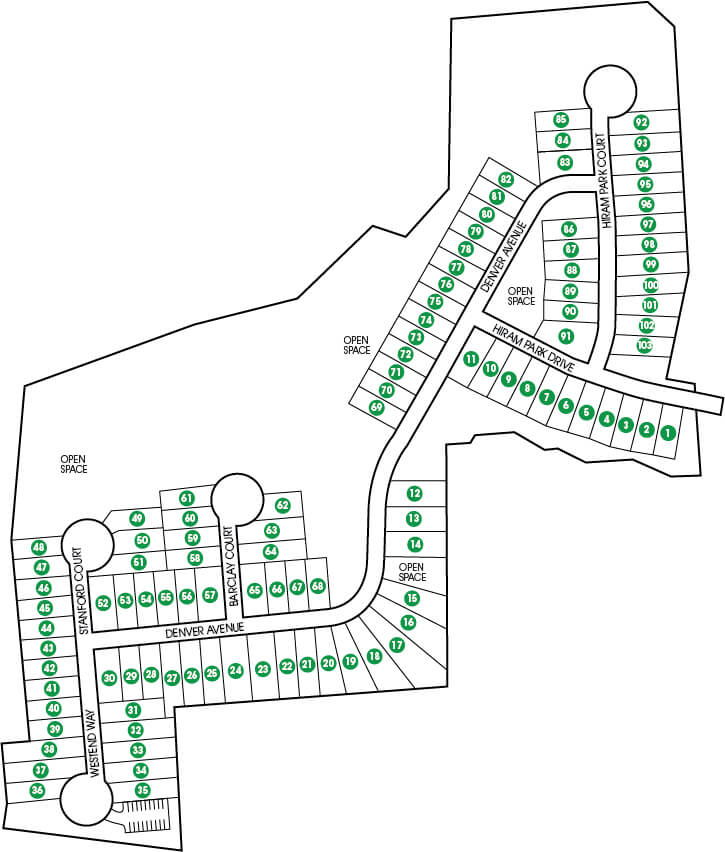 Hiram Park Site Plan | New Construction Townhomes | Under $200K